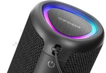 Waterproof Bluetooth Speakers Portable Bluetooth Speaker Beach Essentials: Powerful Crystal Clear Sound/Dynamic Light/IPX5 Waterproof/All Day Playtime/Wireless BT 5.3/TWS Paring,