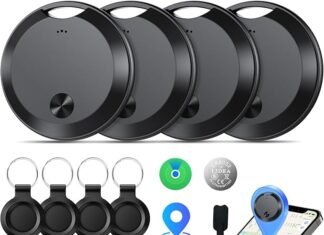 Top Best Air Tracker Tags-4 Pack: Smart Bluetooth Tracker, Item Finder Works with Apple Find My (iOS Only) App, Trakcer Tag Locator for Keys, Luggage, Satchel, weTag mini.
