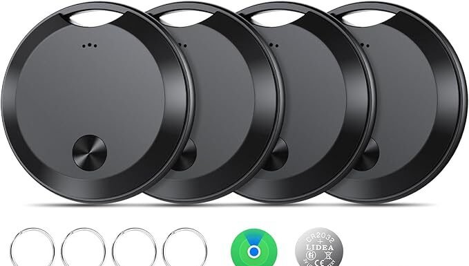 Top Best Air Tracker Tags-4 Pack: Smart Bluetooth Tracker, Item Finder Works with Apple Find My (iOS Only) App, Trakcer Tag Locator for Keys, Luggage, Satchel, weTag mini.