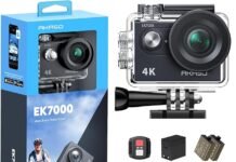 Top Best Waterproof Action Camera Under $100 :AKASO EK7000 4K30FPS 20MP WiFi Action Camera with EIS Ultra HD 131FT Waterproof Underwater Camera Remote Control 4X Zoom Support External Microphone Black